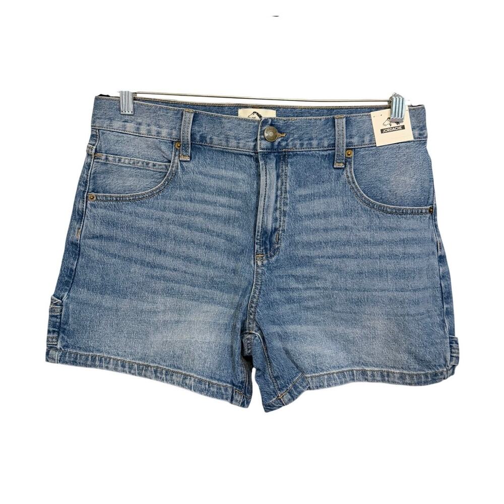 Jordache Carpenter Denim Jean Shorts 4 Medium Wash Y2K Casual Travel Summer NEW